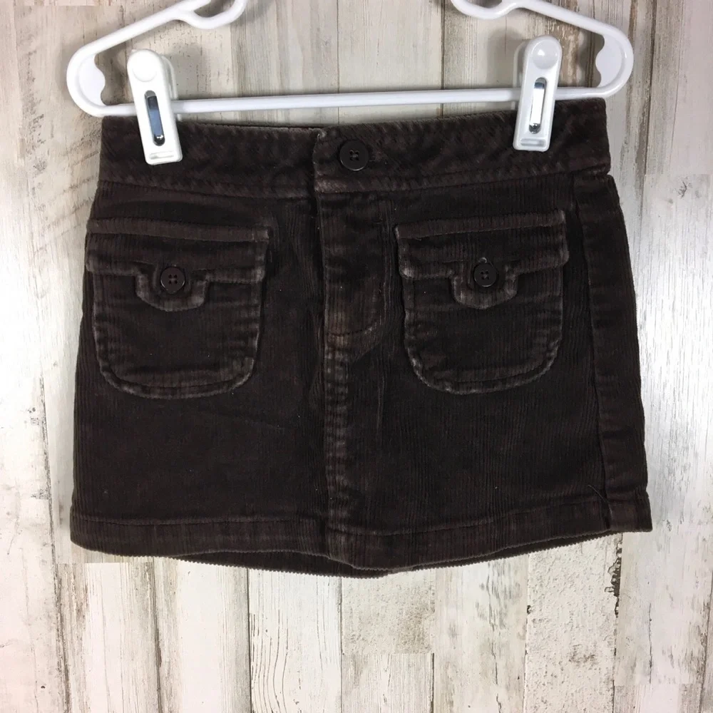 Gap Brown Corduroy Skirt Cords Stretch Girls 4
